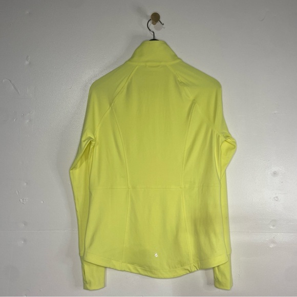 Lou & Grey Long Sleeve Zip Up Women’s Small Neon Yellow Spandex Athletic Sweater - Picture 9 of 15